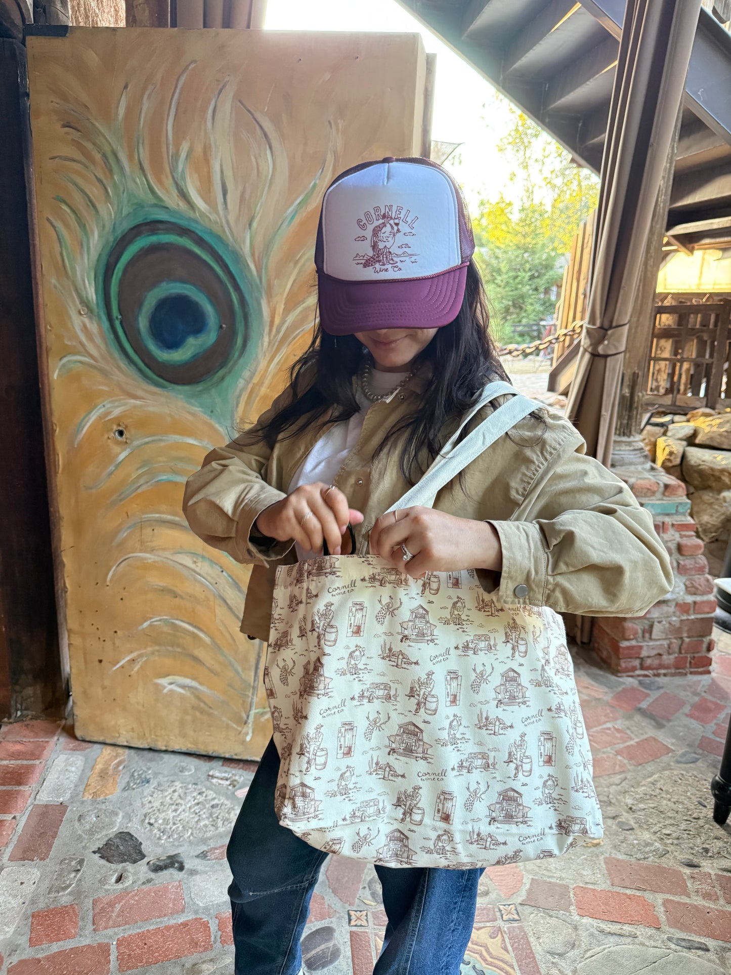 Cornell Toile Tote Bag